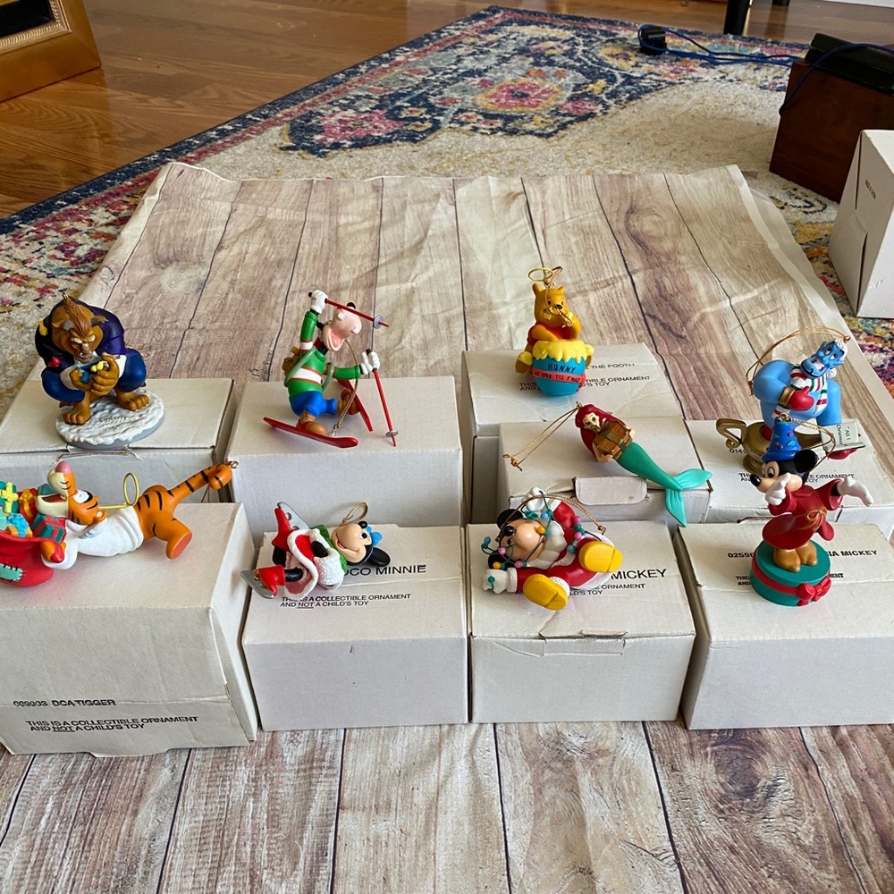 Set of 8 Grolier Disney Ornaments